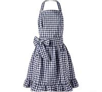 MIKMLYZE Grembiule da donna in tessuto increspato con cravatta anteriore e | Due tasche funzionali, per riporre piccoli oggetti essenziali, tenere gli strumenti a portata di mano, comodo per il lavoro