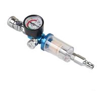 MIKMLYZE Manometro regolatore dell'aria, con filtro in linea per trappola dell'acqua dell'olio, separatore di umidità pneumatico in rame con filettatura da 1/4", per aerografo e verniciatura a spruzzo