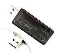 MIKMLYZE USB2RIG V2 USB Connettore scheda audio per KENWOOD per YAESU per ICOM e altre radio, ABS per interfaccia MINI con supporto TTL 232 CIV, doppie porte 3,5 mm, USB