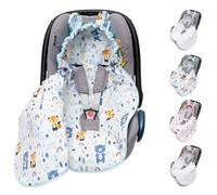 Mikos Coprigambe per ovetto, in tessuto di velluto con tessuto di cotone per seggiolino auto, coperta per passeggini, ad esempio Maxi Cosi (blu)