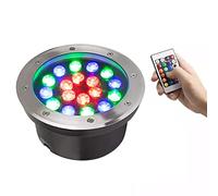 MIKOTR Faretti LED Esterno Incasso RGB Cambio di Colore Faretti Incasso Pavimento Esterno Dimmerabile IP67 Impermeabile per Giardino, Esterno, Decorazione del Paesaggio(12W,AC85-220V)