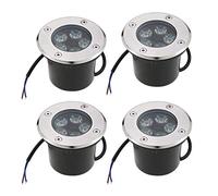 MIKOTR Faretto Calpestabili per Esterno 12V 5W Faretti da Incasso A Pavimento IP67 Impermeabile Luci A LED Segnapasso per Giardini, Vialetti, Terrazzi(Bianco Caldo 3000K)