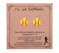 Mikovivi 1 Paio di Orecchini Softball, Eleganti Orecchini Sportivi in Smalto Gioielli da Softball con Biglietto d'Auguri per Donne e Uomini