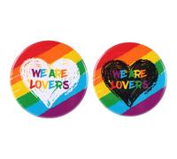 Mikovivi 2 Pezzi Spille Progress Pride, We Are Lovers LGBT Spilla Arcobaleno Distintivo Lesbiche Bisessuali Gay Pride Distintivo Spilla per Uomini Donne Vestiti Borse Cappelli