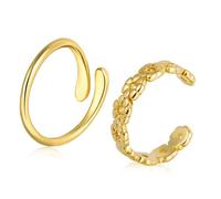 Mikovivi 2 Pz Anelli Dita dei Piedi in Oro, Regolabili Anelli Aperti in Rame Stile Fiore e Goccia d'Acqua Gioielli per i Piedi da Spiaggia per Donne Decorazione Estiva