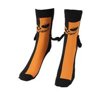 Mikovivi 2 Pz Calzini Halloween Bambini, Calzini Magnetici a Forma di Zucca Mano Nella Mano Divertenti Costume Coordinato di Halloween per Bambini e Adulti Innamorati Regalo Festa Cosplay