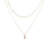 Mikovivi 2 Pz Collane con Ciondolo in Oro per Donna, Collana con Pietra Portafortuna in Zircone Anti-Scolorimento e Girocollo Graffetta Elegante Regalo di Compleanno (Alessandrite di Giugno)