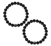 Mikovivi 2pz Bracciale Pietra Lavica, Bracciale Sobrietà Perline Roccia Vulcanica Elastico per Uomo e Donna per Ridurre la Voglia di Alcol e Promuovere la Protezione Dell'Equilibrio Emotivo