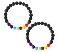 Mikovivi 2pz Braccialetto Anti Alcool, Elastici Bracciale Pietra Lavica Perline per Uomini e Donne Ridurre Voglia di Alcol