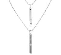 Mikovivi 2pz Collana di Respirazione Mindfulness, Collana in Acciaio Titanio Ansia Respirare Argento Rilassante Respira Facile Pendente per Donne Uomini