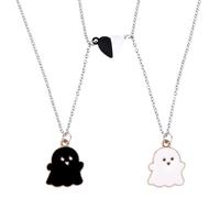Mikovivi 2pz Collane Dell'Amicizia per 2, Mutuo Attrarre Magnetico Coppia Collana Pendente Set Sempre Migliori Amici Gioielli Regali per Donne Uomini Anniversario Compleanno (Fantasma)