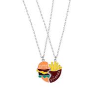 Mikovivi 2pz Collane Dell'Amicizia per 2, Mutuo Attrarre Magnetico Coppia Collana Pendente Set Sempre Migliori Amici Gioielli Regali per Donne Uomini Anniversario Compleanno (Hamburger e Fritte)