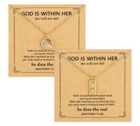 Mikovivi 2pz Collane Granello di Senape, Delicata Collana con Pendente Montagna Fede Oro Gioielli Montagna Acciaio Inossidabile per Donne Regalo Cristiano Ispirazionale