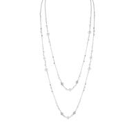 Mikovivi 2pz Collane Lunghe a Più Livelli per Donna, Collana a Catena Lunga con Perle Finte Impilabili Delicato Gioiello Color Argento per Donne Feste Matrimoni