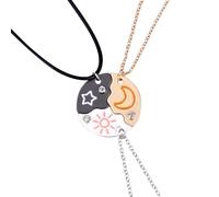 Mikovivi 3pz Collane Dell'Amicizia per 3, Sole Luna e Stella Collana con Ciondolo Abbinato a Puzzle Migliore Amico Sempre Regali di Gioielli per Donne Uomini Anniversario Compleanno