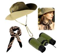 Mikovivi 3pz Costume Esploratrice Selvaggio Donne, Completo Guardiano Zoo