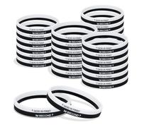 Mikovivi 48 braccialetti religiosi motivazionali in silicone con scritta in lingua inglese "God is First I Am Second", braccialetti religiosi motivazionali in bianco e nero con dedica della Bibbia