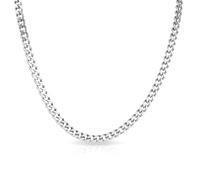 Mikovivi 5mm Catena a Maglie Cubane da Uomo, Catena Cubana Argento Collana da Uomo Hip Hop Gioielli Regalo, Lunghezza 45cm