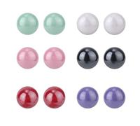 Mikovivi 6 Paia di Orecchini di Perle, Diametro 0,7 cm Orecchini a Bottone con Palline Colorate con Tappi per le Orecchie Trasparenti Perle Finte in Plastica Grazioso Regalo per Donne e Bambini