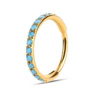 Mikovivi Anelli per il Naso Turchesi, 8 mm Gioiello Piercing al Naso Anello con Segmento Incernierato Regalo per Donne e Uomini Sicuro e Comodo da Indossare (Oro)