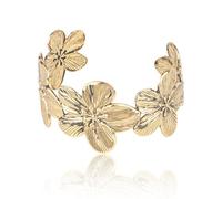 Mikovivi Bracciale Grosso in Oro da Donna, Bracciale Rigido Aperto Vintage a Fiori Elegante Dichiarazione Regalo di Bigiotteria