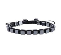 Mikovivi Bracciale in Ematite per Uomo,Braccialetti con Calcoli Biliari Neri Braccialetto con Perline Rettangolari per Papà e Marito Regalo Minimalista Fornitura di Fiducia Ispiratrice e Ripristinante