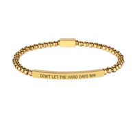 Mikovivi Bracciale in oro Non Lasciare Che i Giorni Difficili Vincano, Impermeabile Calcoli Biliari Neri Bracciale Inspiration di Perline Gioielli Ispiratori per Donna