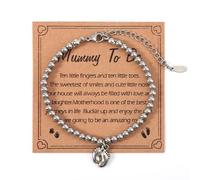 Mikovivi Bracciale per Neomamme, Bracciale con Ciondolo in Argento a Forma di Piedini di Bambino Gioielli Delicati a Forma di Piedini di Bambino Regalo per La Festa Della Mamma del Primo Anno