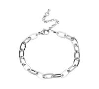 Mikovivi Bracciale per Uomo, Acciaio al Titanio Bracciali da Polso da Uomo Argento Freddo Bracciale a Catena Collegamento Cubano per Uomo Amico Padre Marito Regali di Gioielli