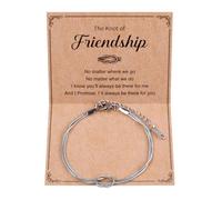 Mikovivi Braccialetti Dell'amicizia Nodo D'amore, Acciaio Inossidabile Argento Bracciale Dell'amicizia Fantastici Regali di Gioielli L'amicizia per Compleanni e Feste di Natale per Amiche Donne