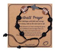 Mikovivi Braccialetto Sportivo con Croce, 17-29cm Braccialetti Intrecciati Regolabili con Messaggio Buono Regalo Gioielli Croce Cristiana per Donna Uomo Natale Compleanno (Rugby)