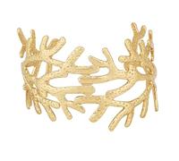 Mikovivi Bracciali Fascia per Donna, Bracciale Spesso Dorato Forma di Barriera Corallina Gioiello Boemo Aperto Accessori Estivi con Conchiglie