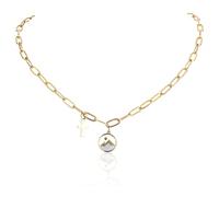 Mikovivi Collana con Semi Senape in Oro, Collana con Ciondolo a Forma Montagna Gioielli Semi di Senape Ciondolo Croce Regali la Prima Comunione per Donne Regali per la Cresima e il Battesimo