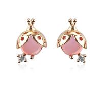 Mikovivi Orecchini Coccinella Rosa, Insetto Orecchini a Bottone per Donna Piccoli Gioielli Minimalisti e Delicati Regalo per Accessori Costume Coccinella Decorazioni Carnevale Halloween