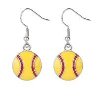 Mikovivi Orecchini Pendenti Softball Baseball, Eleganti Orecchini a Caduta con Palla Sportiva per Donne Tifose 3,7x1,5cm Gioielli per Amanti Dello Sport e Giocatori