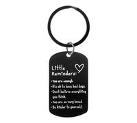 Mikovivi Portachiavi Little Reminders, Portachiavi Promemoria You Are Enough Regali Perfetti Salute Mentale Articoli Alleviare l'Ansia Affermazioni Regali Edificanti Ispiratori Donne Uomini(Nero)