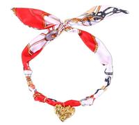 Mikovivi Sciarpa Collana con Charm Cuore, Bandana Seta Regolabile per Donne con Pendente Acciaio Inossidabile Oro per Appuntamento & Uso Quotidiano alla Moda