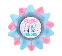 Mikovivi Spilla Keeper of the Gender, Spilla con Bottone a Forma di Nastro per Rivelare il Sesso del Bambino o della Bambina Bomboniere Rosa o Blu per Feste di Baby Shower