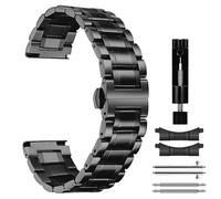 MiKoyi 20 mm Cinturino Compatibile con Garmin Approach S50/Approach S44/Vivoactive 6/Forerunner 165, Metallo Cinturini Ricambio Inossidabile Band per Amazfit Active 2/Active/GTR Mini/GTS 4, Nero