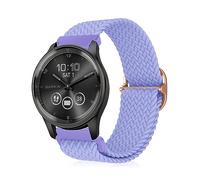 MiKoyi 20 mm Cinturino per Garmin Approach S50/Approach S44/Vivoactive 6/vivoactive 5/vívomove Trend/Venu Sq 2, Nylon Sportivo Intrecciato Cinturini di Ricambio per Garmin Forerunner 165, Viola chiaro