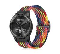 MiKoyi 20 mm Cinturino per Garmin Approach S50/Approach S44/Vivoactive 6/vivoactive 5/vívomove Trend/Venu Sq 2, Nylon Sportivo Intrecciato Cinturini di Ricambio per Garmin Forerunner 165, Arcobaleno