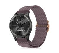 MiKoyi 20 mm Cinturino per Garmin Approach S50/Approach S44/Vivoactive 6/vivoactive 5/vívomove Trend/Venu Sq 2, Nylon Sportivo Intrecciato Cinturini di Ricambio per Garmin Forerunner 165, Viola scuro