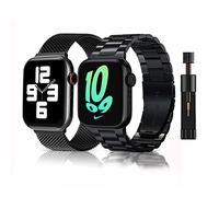 MiKoyi Cinturino Compatibile con Apple Watch Armband 38 mm 40 mm 41 mm, Cinturino in Metallo per Donne e Uomini con Magnete Migliorato per iWatch Series 10/9/ 8/7/6/5/4/3/2/1/SE/SE 2, Nero