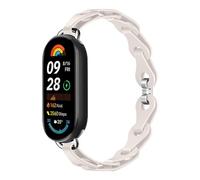 MiKoyi Cinturino Compatibile con Xiaomi Smart Band 9, Morbida Traspirante e impermeabile Regolabili Cinturini in Silicone, Cinturino Sportivo per Xiaomi Mi Band 9, Latteo