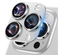 MiKoyi Pellicola Fotocamera per iPhone 16 Pro/iPhone 16 Pro Max, Protezione Obiettivo della Vetro Temperato Protezione Fotocamera Telaio Alluminio per iPhone 16 Pro/iPhone 16 Pro Max, Argento