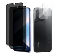 MiKoyi Privacy Vetro Temperato Compatibile con Xiaomi Poco C85 4G, [2 + 2 Pezzi] Protezione Obiettivo Fotocamera Anti Spy Pellicola Protettiva Anti-Graffio Durezza 9H per Xiaomi Poco C85 4G