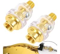 Mikqky 2 Pezzi Lubrificatore a Olio Oliatore, Mini Lubrificatore Per Compressore, Accessori Compressore, Oliatore Pneumatico, Per Utensile Pneumatico e Tubo Compressore Aria(Ottone)