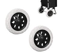 Mikqky 2 Pezzi Ruote in S-chiuma di Ricambio, Ruote in Schiuma per Carello da Viaggio, Ruote in Schiuma per Carello, Adatto per Carrelli Della Spesa, Carrelli Portabagagli