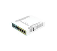 ROUTER MIKROTIK hEX PoE with 800MHz CPU, 128MB RAM, 5x Gigabit LAN (four with PoE out), USB, RouterOS L4, plastic case and PSU