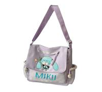 Miku Crossbody Bag Miku Borsa a mano Grande Capacità di Tela Zaino da Viaggio Borsa a tracolla Zaino Studente, viola 2, 30 * 25 cm